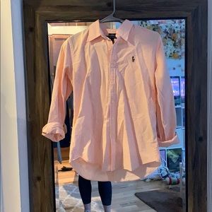 Peach Striped Oxford Polo Ralph Lauren